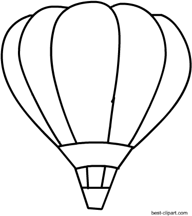 Free Black And White Hot Air Balloon Clip Art - Hot Air Balloon (450x450), Png Download