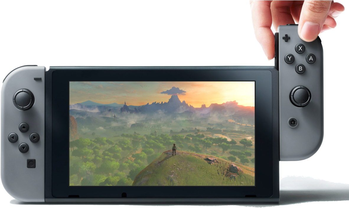 Nintendo Switch Console With Gray Joy-con (1200x719), Png Download