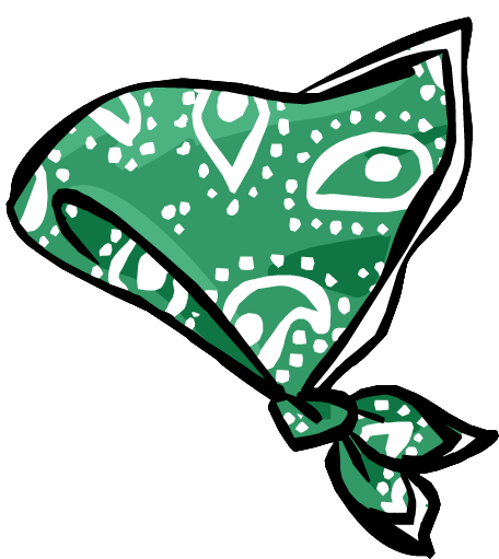 Green Paisley Bandana Clothing Icon Id 1005 - Kerchief (462x522), Png Download