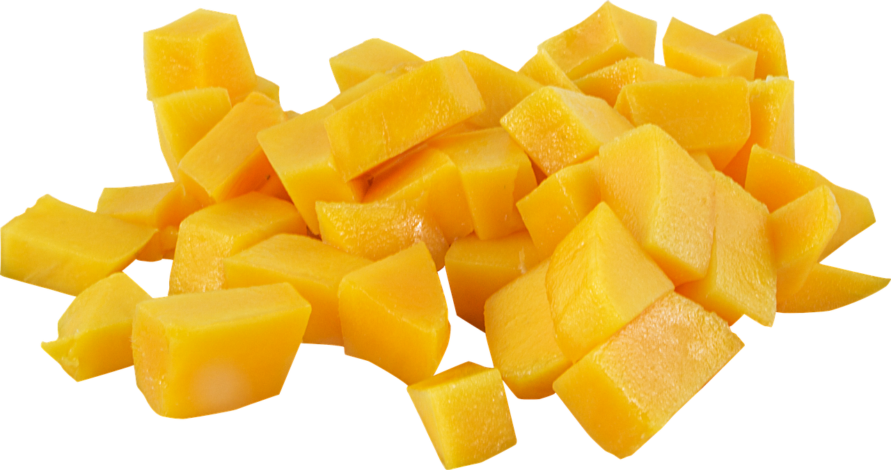 Fruit Mango Parts Png Yellow Cutout Transp - Cut Mango Transparent Background (643x340), Png Download