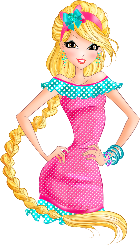 World Of Winx Chef Chic Stella Strawberry Dotted Outfit - World Of Winx Fashion (1000x1000), Png Download