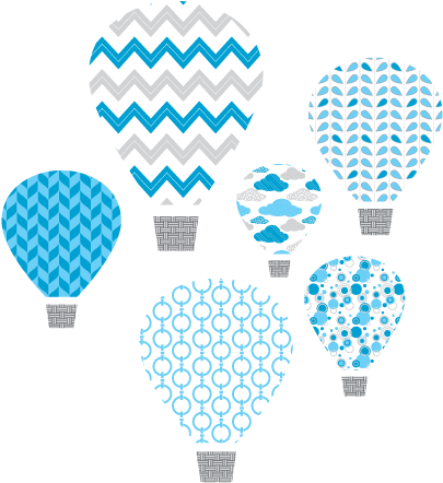 Hot Air Balloon Blue Textstyles Decals - Hot Air Balloon Blue (450x450), Png Download