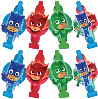 Pj Masks Party Blowouts - Pj Masks Blowouts (8 Count) (400x352), Png Download