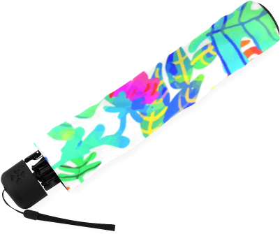 Cute Tropical Watercolor Flowers Foldable Umbrella - Mandala Lace Ornamental Pattern Foldable Umbrella 8 (500x500), Png Download