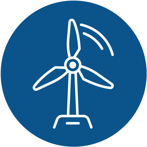 Map Icon - Wind Energy Icon Blue (1000x502), Png Download