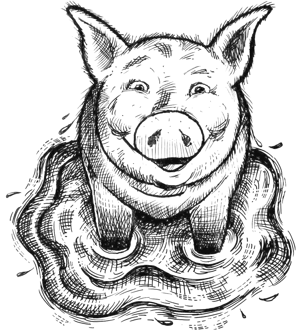 Saxbys Pig In Puddle - Portable Network Graphics (1000x1153), Png Download