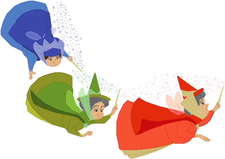 Sleeping Beauty Fairy Godmothers Clipart Silhouette - Sleeping Beauty Disney Png (799x666), Png Download