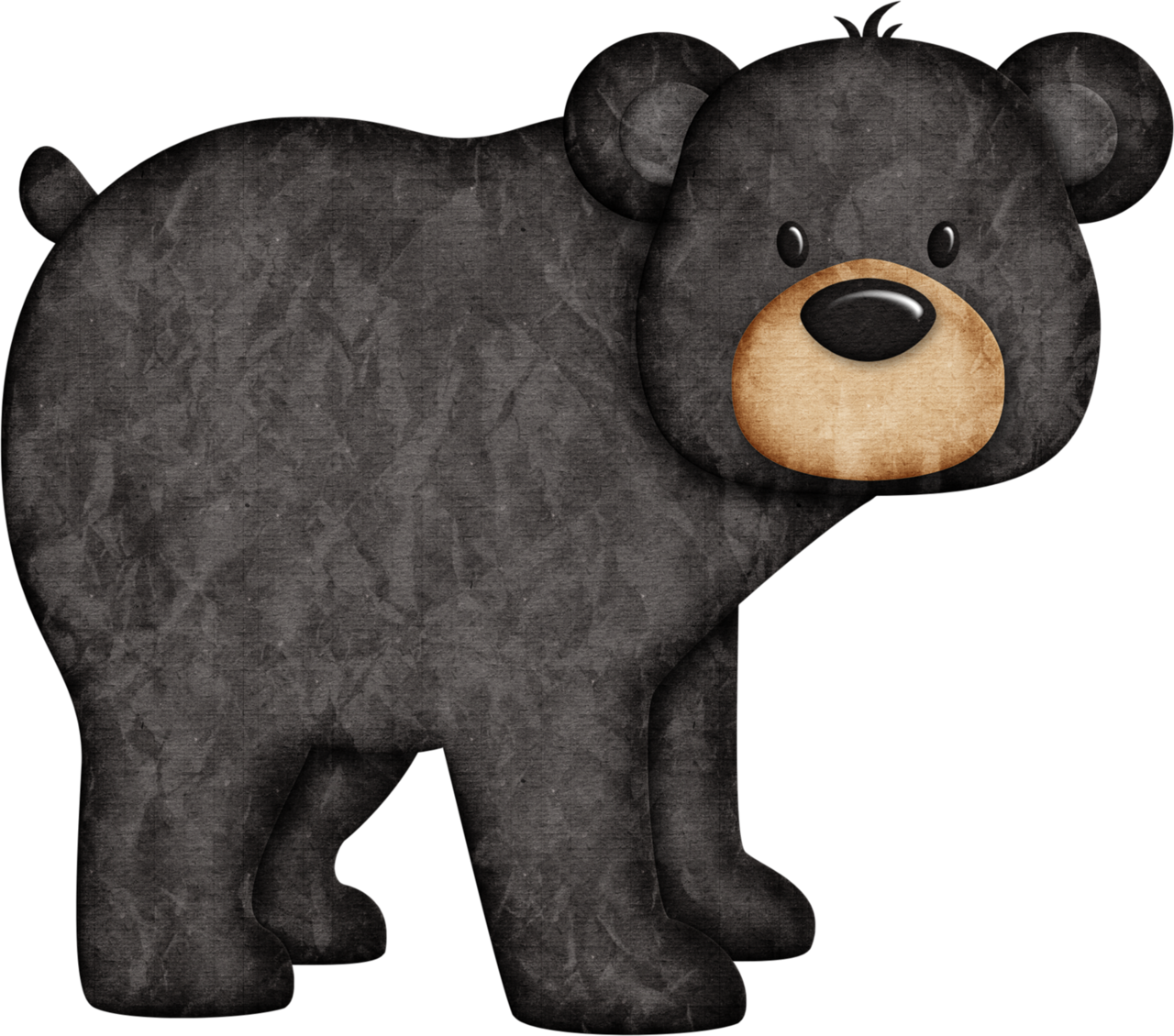 Jss Happycamper Black Bear Png Woodland Jsshappycamperblack - Clip Art Black Bears (500x441), Png Download