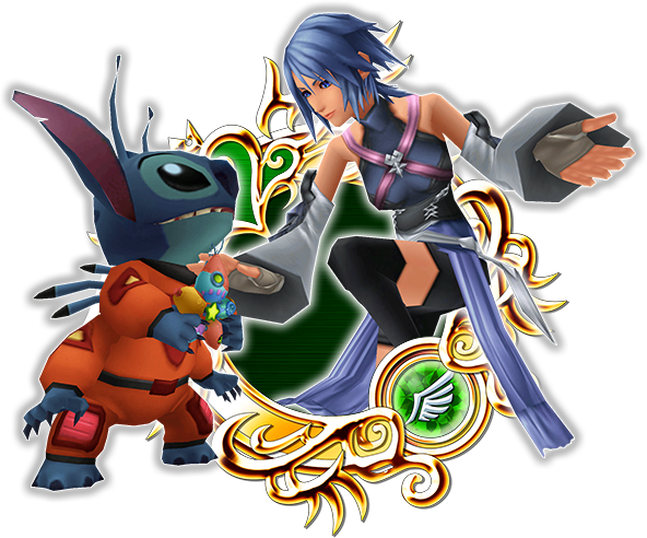 Aqua & Stitch - Aqua Kingdom Hearts Stitch (592x492), Png Download