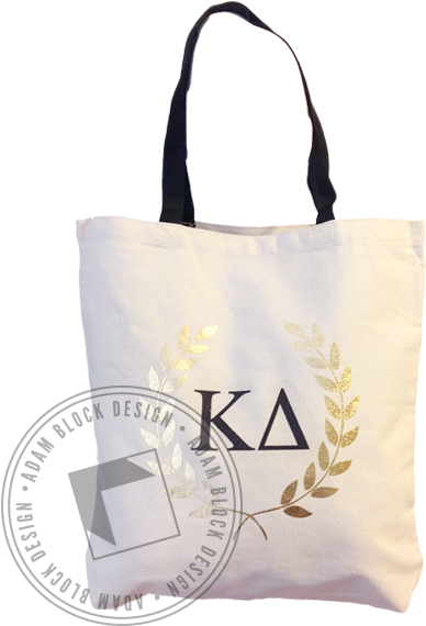 Kappa Delta Gold Foil Wreath Tote - Tote Bag (464x585), Png Download