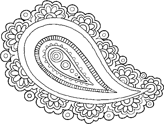 Mandala Teardrop Coloring Page - Mandala Teardrop (600x470), Png Download