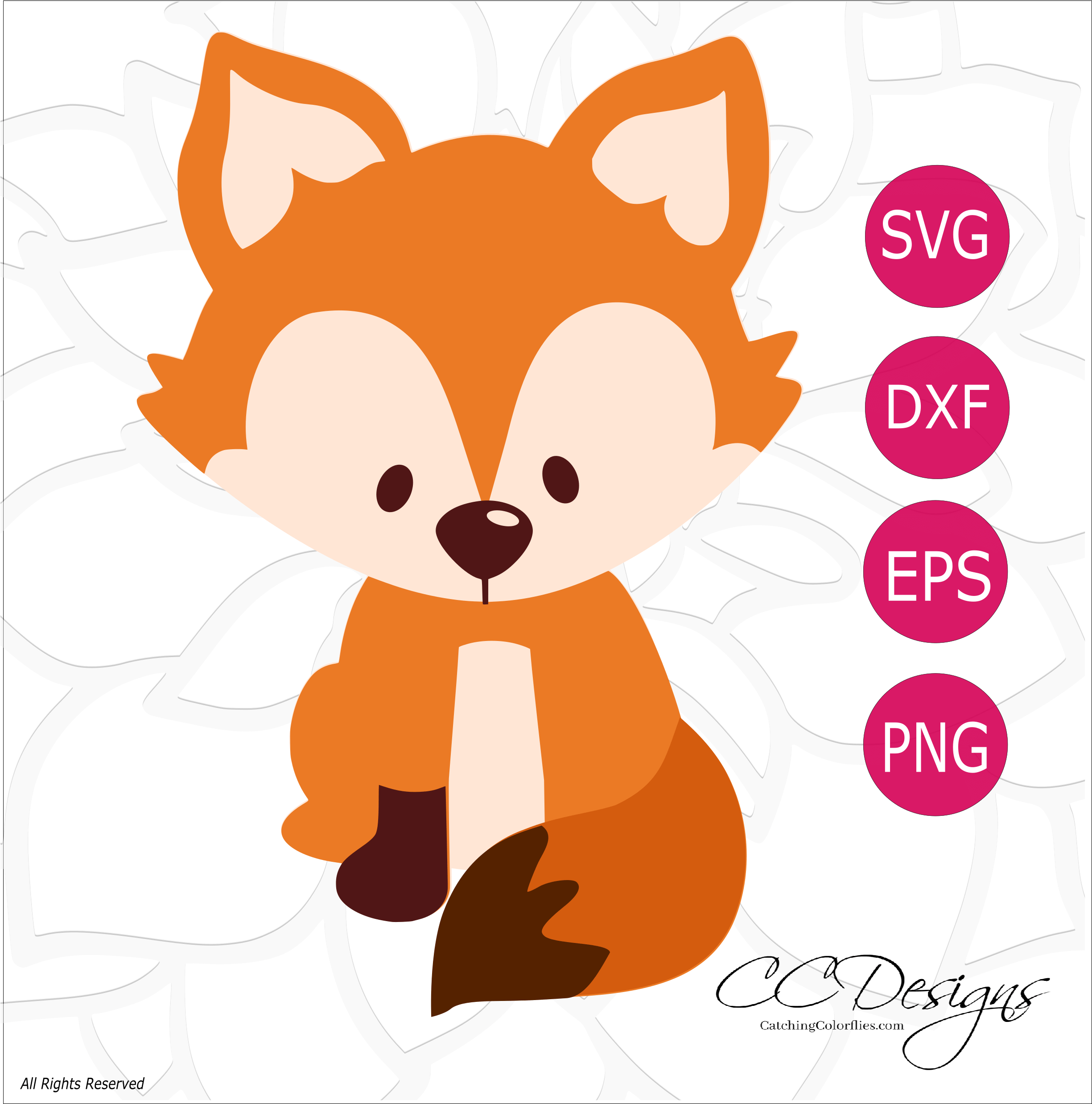 Free Fox Svg Cut File - Cute Woodland Animal Clipart (2448x2660), Png Download