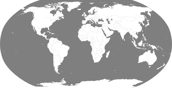 World Map Grey Png (600x307), Png Download