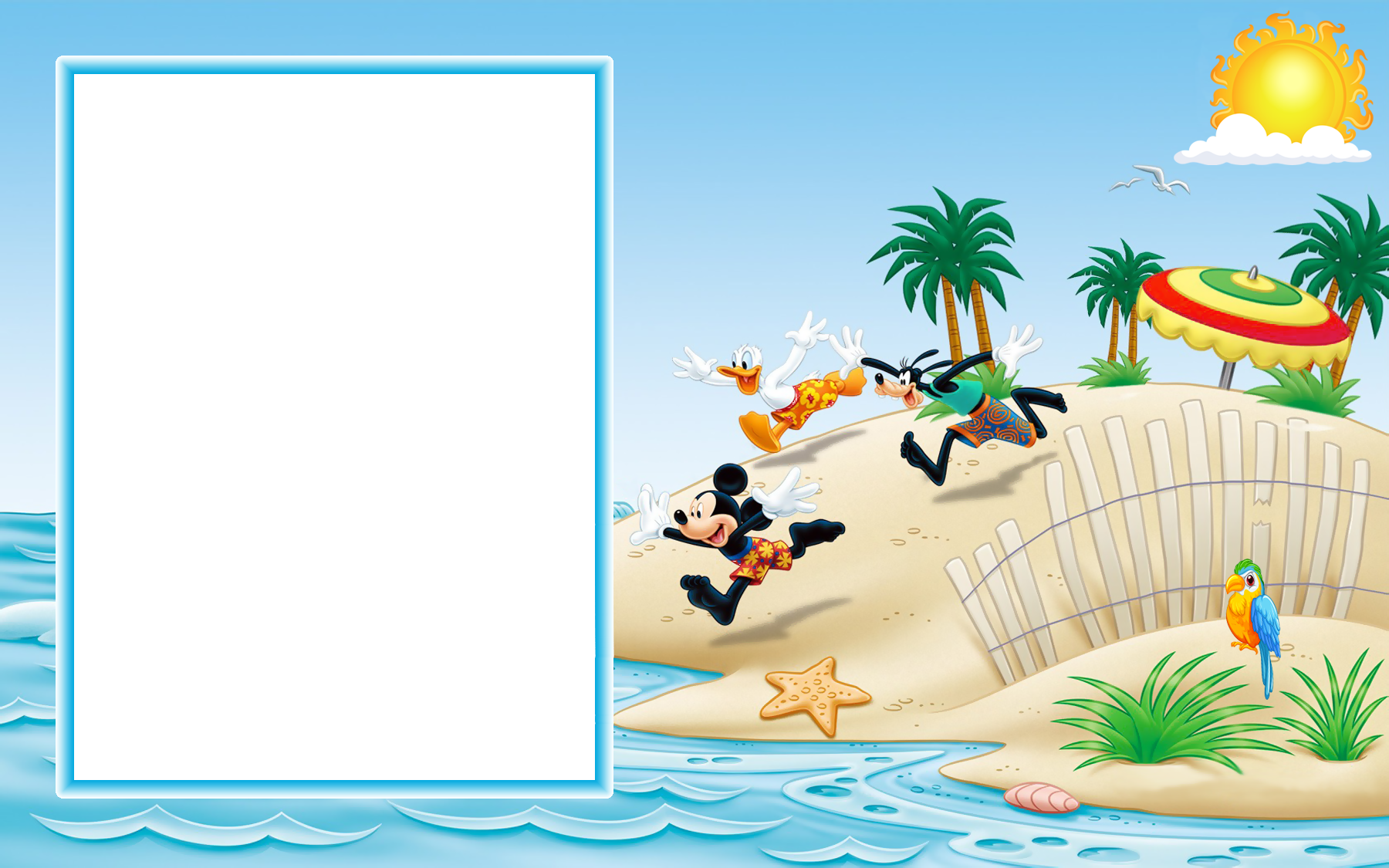 Frames Png With Mickey Mouse - Donald Duck Frame Png (1800x1125), Png Download