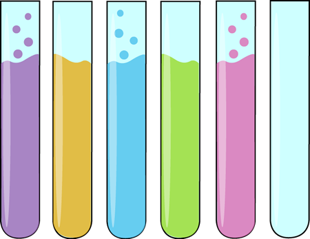 Science Clipart Blue - Science Test Tubes Clipart (450x348), Png Download