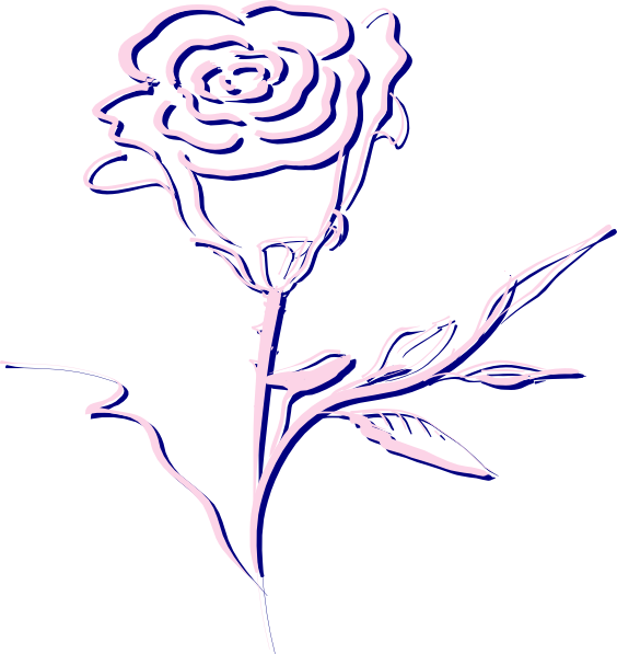 Pink Rose Svg Clip Arts 564 X 597 Px (564x597), Png Download