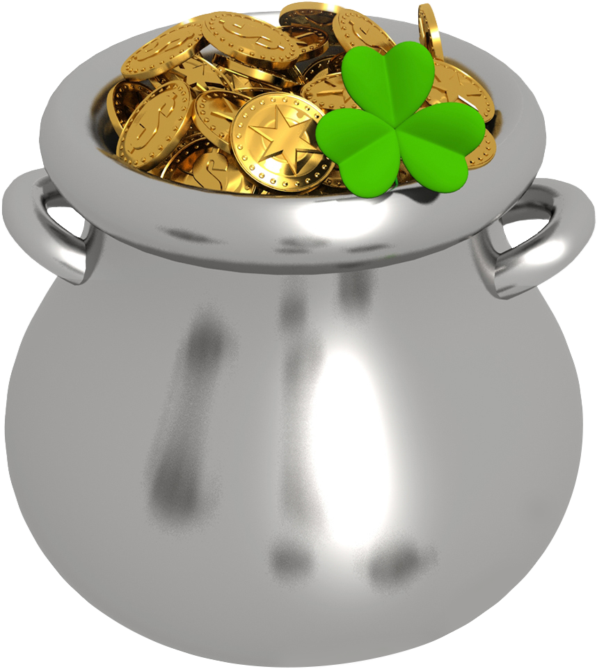 Pot Of Gold Clipart No Background Collection - Gold (910x994), Png Download