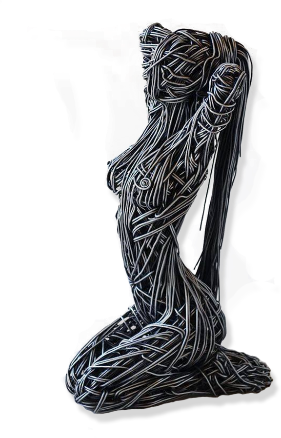 Ceramic - Escultura De Alambre De Cuerpo Humano (680x900), Png Download