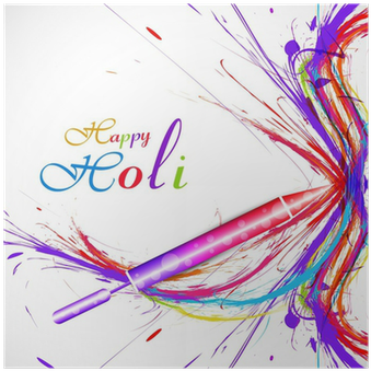 Poster Pichkari Des Holi Festival Karte Bunte Grunge - Modern Art (400x400), Png Download