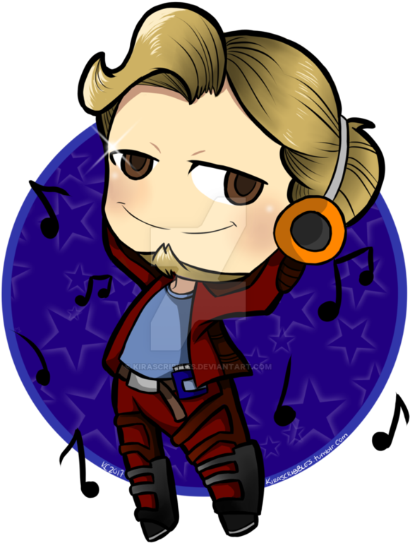 Black And White Library Star Lord By Kirascribbles - Drawing (894x894), Png Download