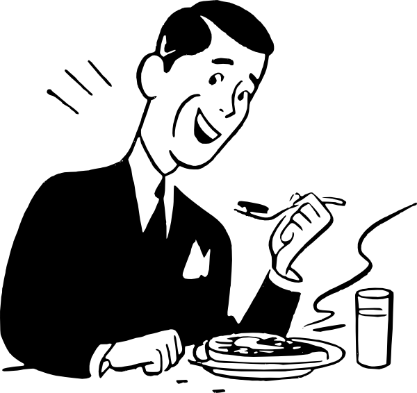 How To Set Use Man Eating Steak Clipart (600x566), Png Download