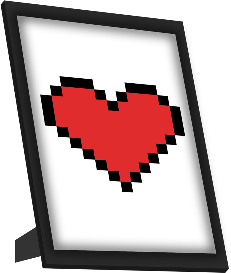 Online Shopping Framed Art Prints & Brand Merchandise - Heart Pixel (858x1024), Png Download