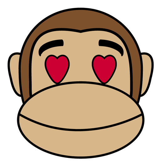 Monkey In Love Sticker - Monkey Emoji (528x528), Png Download