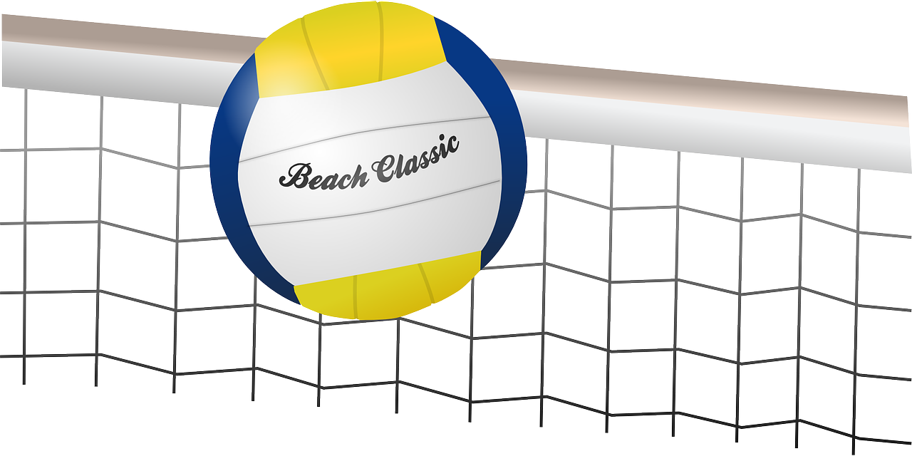 Volleyball,beach - Volleyball Ball And Net (500x250), Png Download