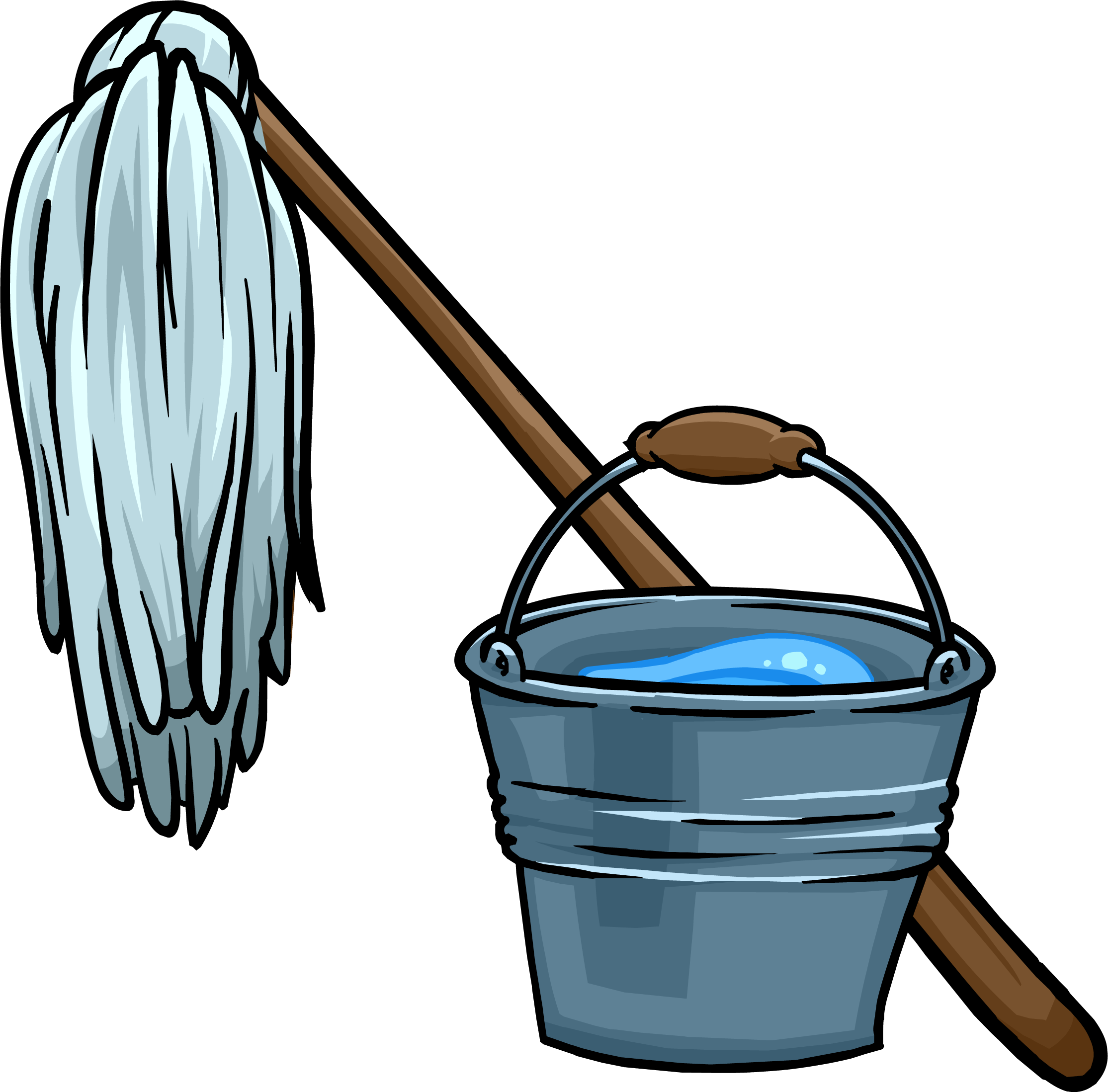 Mop And Bucket - Mop And Bucket Clipart (737x719), Png Download
