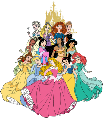 Magic Kingdom Sleeping Beauty Castle Cinderella Castle - All Disney Princess Clipart (333x389), Png Download