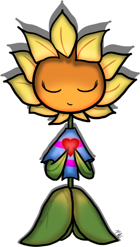 Sunrisk Sunflower And Frisk (694x1151), Png Download
