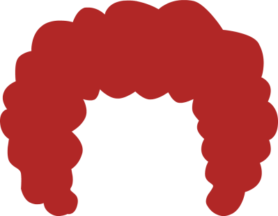 Red Wigs Transparentpng Image - Clipart Afro (399x311), Png Download