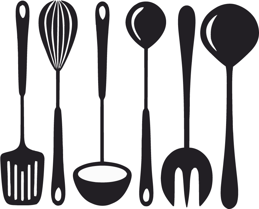 Kitchen Tools Vector - Muursticker Kookgerei - 30x24cm - Wall-art.nl (1020x680), Png Download