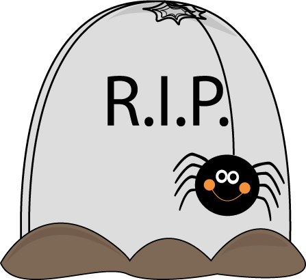 Halloween Tombstone And Spider Clip Art - Halloween Tombstone Clipart (447x410), Png Download