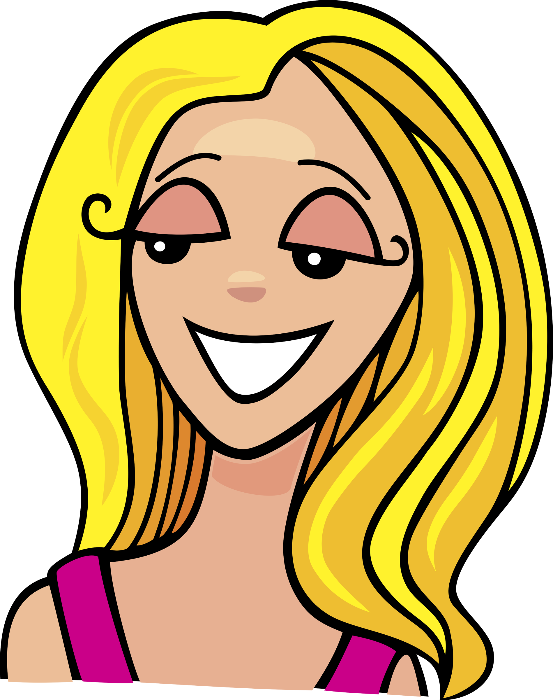 Blonde - Blonde Woman Cartoon Character (1899x2400), Png Download