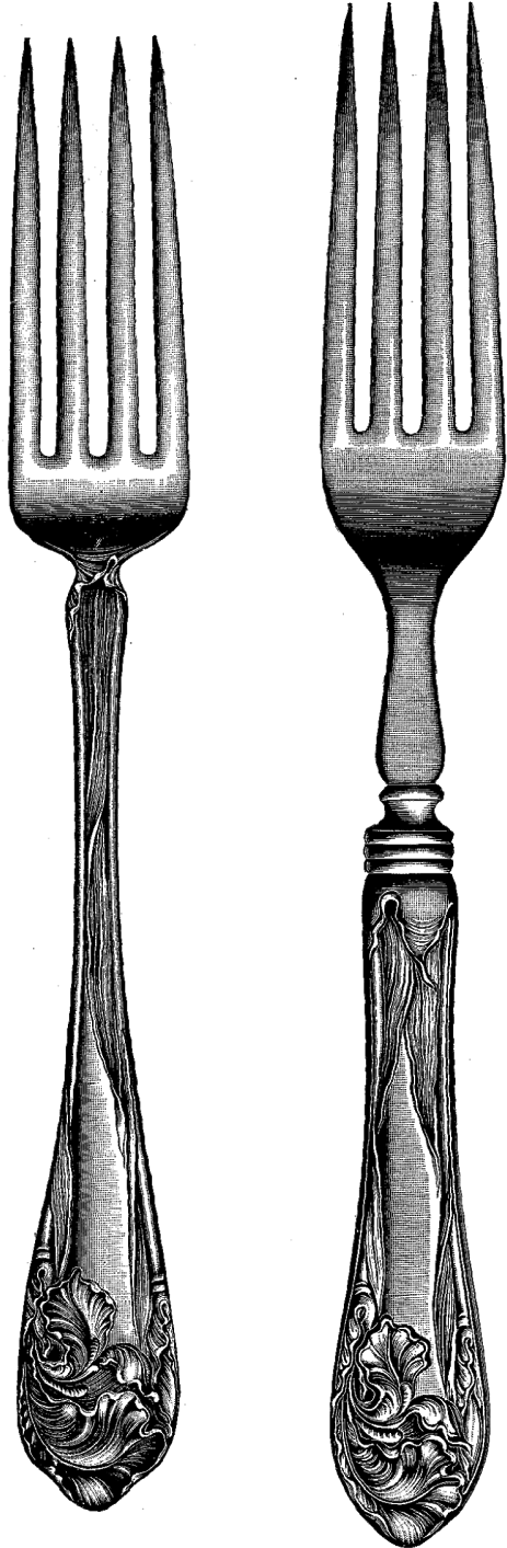 Fork Clipart Vintage Fork - Cutlery (739x1600), Png Download