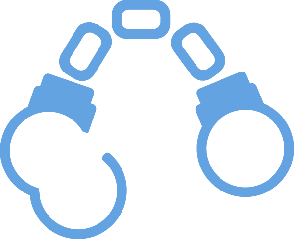 How To Set Use Handcuffs Light Blue Cartoon Svg Vector (600x488), Png Download