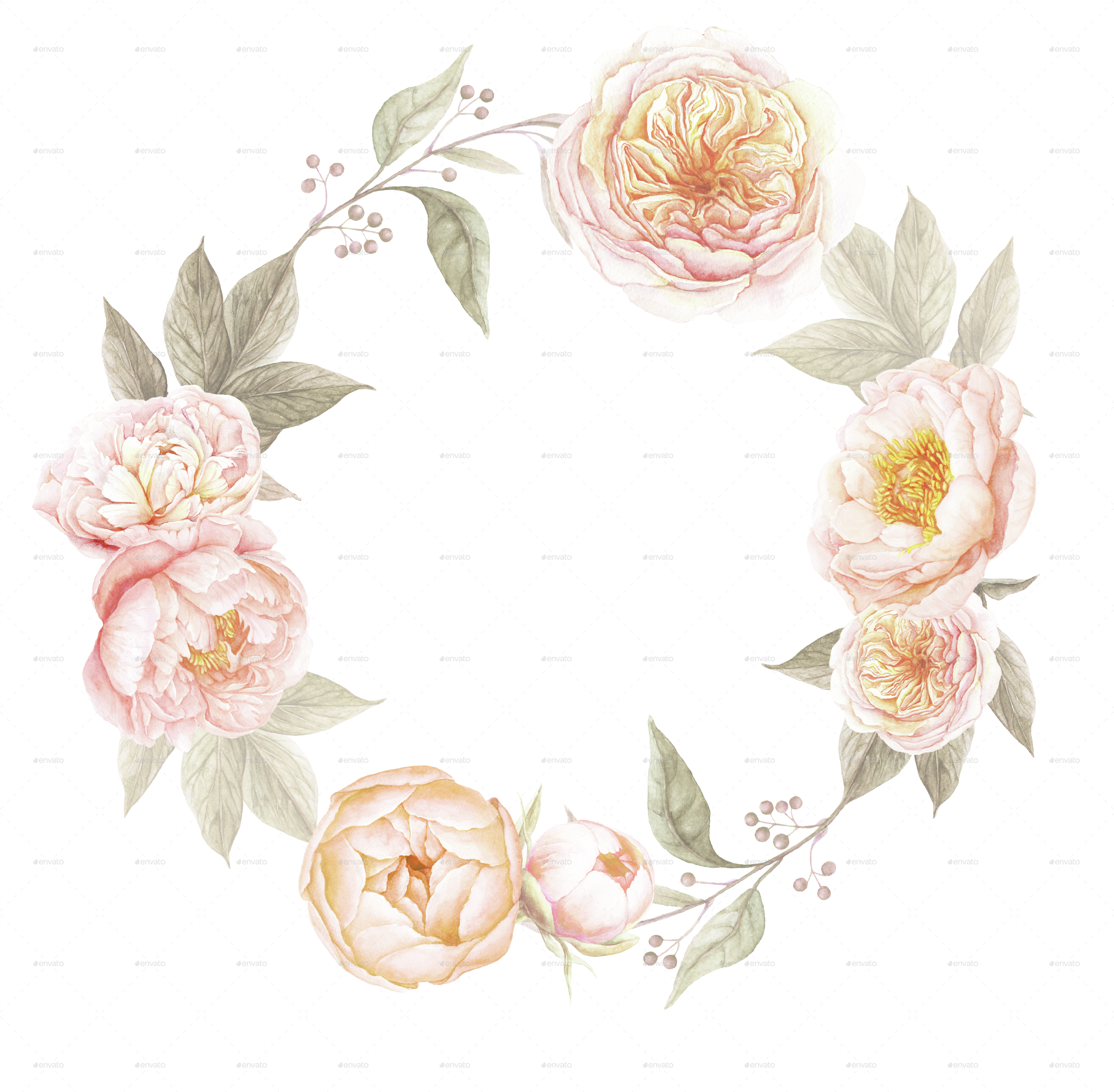 Wreath Clipart Flower - Vintage Flower Wreath Png (3300x3230), Png Download