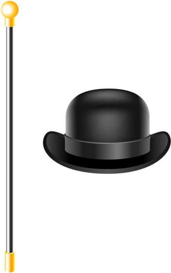 03/20/14 0103 Black Top Hat Png Clipart Clipart - Cane Clipart Transparent Background (411x600), Png Download