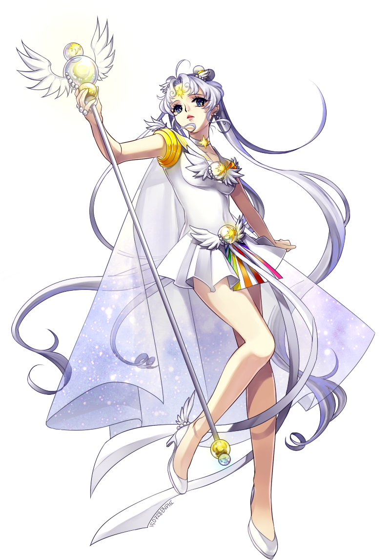 Pretty Guardian In A Sailor Suit - Eternal Sailor Moon And Sailor Cosmos (800x1200), Png Download