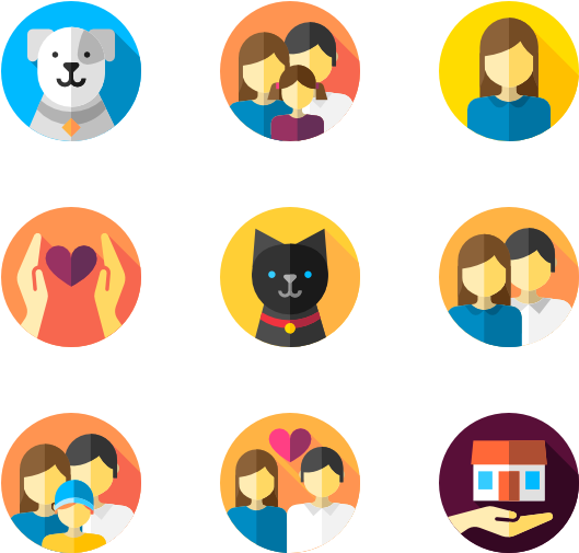 Family Life - Flat Icon Png Family (600x564), Png Download