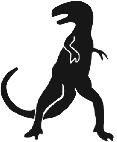 T-rex Dinosaur - Custom Tyrannosaurus Rex Silhouette Sticker (500x500), Png Download