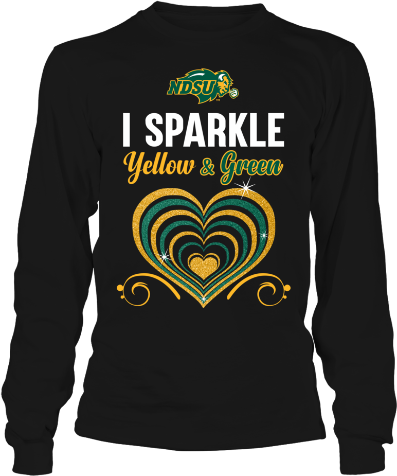 I Sparkle Yellow Green North Dakota State Bison Shirt - Never Underestimate A Woman Who Watches Game (1000x1000), Png Download