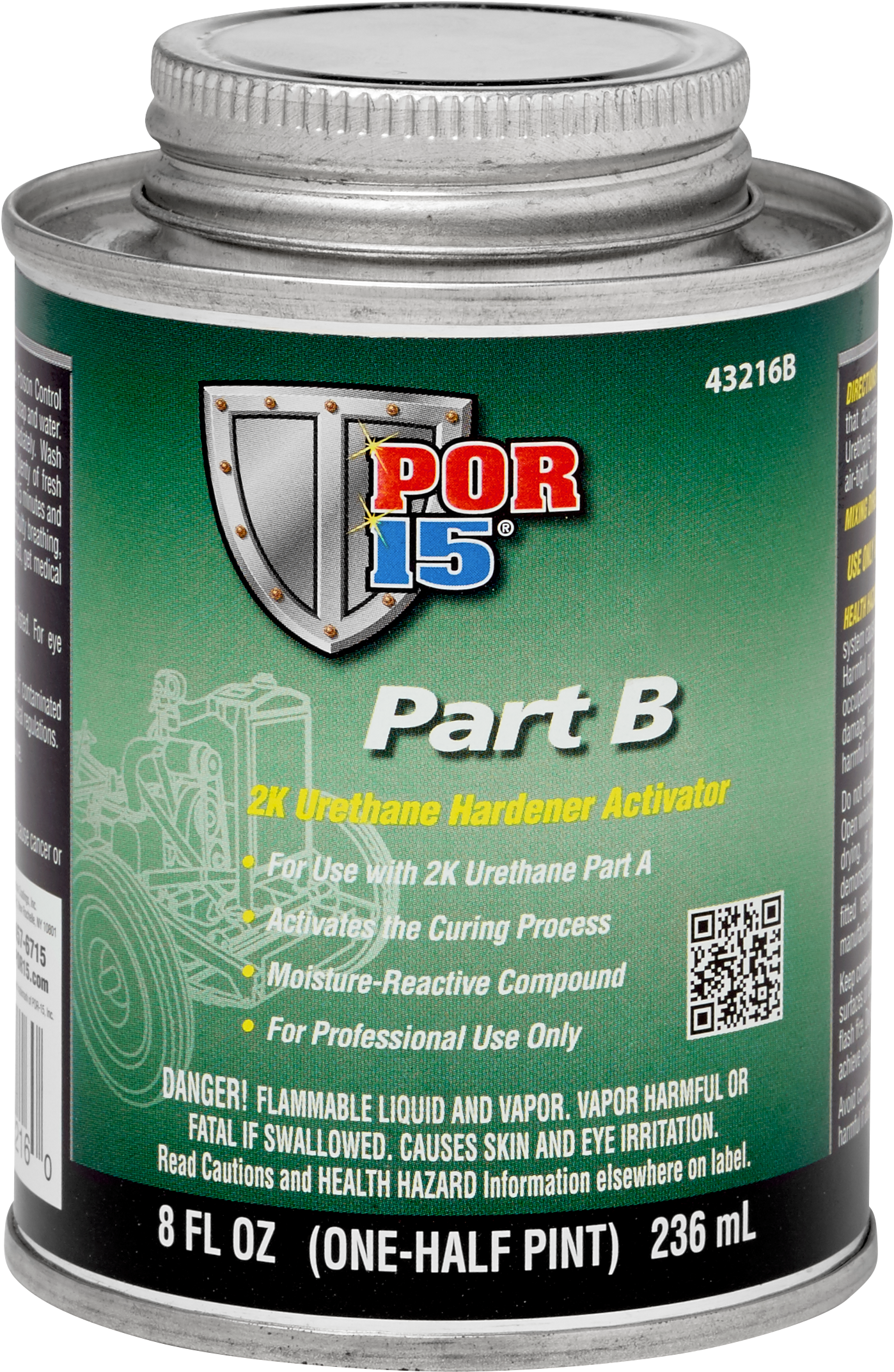 Por 15 2k Part B 8oz 43216b 2017 07 17 - Absolute Coatings Por-15 2k Urethane, Dark Red, Quart (1998x2716), Png Download