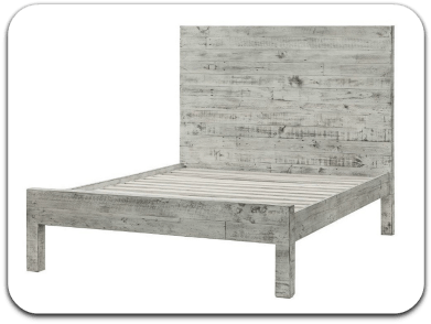 White Shabby Chic Bed Frame - Platform Bed (400x303), Png Download