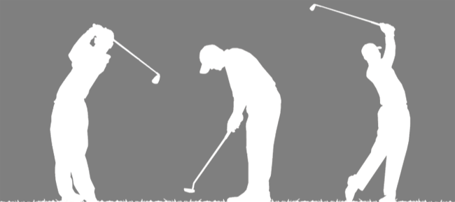 Three Golfers Silhouette - Golf (650x289), Png Download