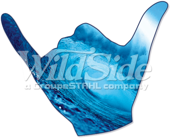 Hang Loose Hand With Blue Wave - Wave Graphic (600x600), Png Download