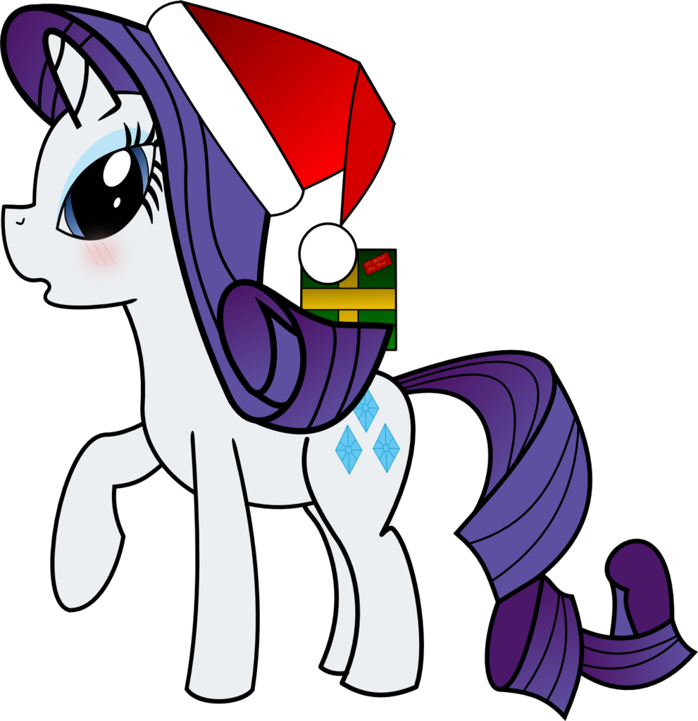 Dbapplejack, Blushing, Christmas, Hat, Present, Rarity, - Christmas Day (991x1024), Png Download
