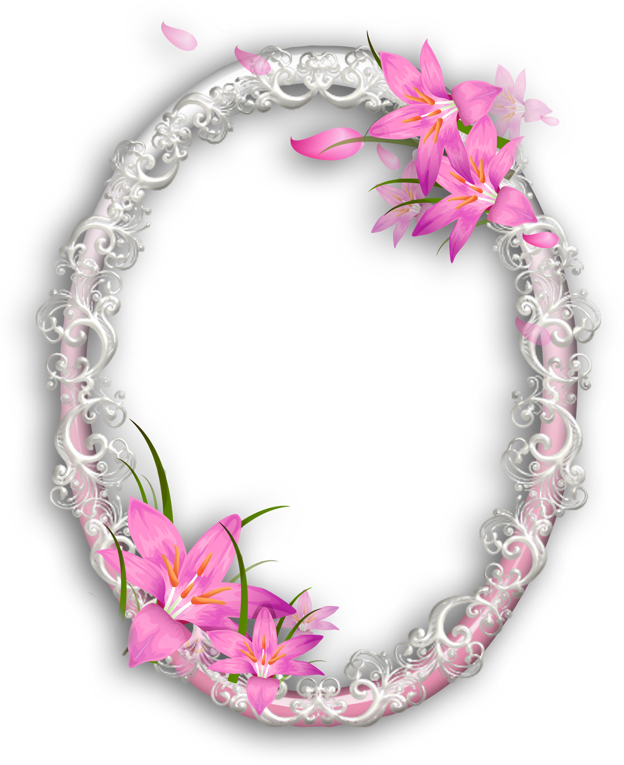 Marco De Flores - Oval Frames Png Flower (1359x1600), Png Download