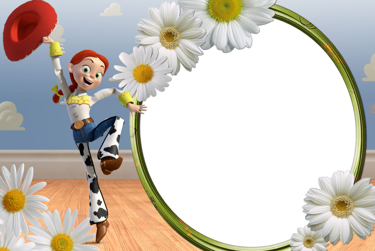 7 Divertidos Marcos Para Fotos - Toy Story Jessie And Bullseye Cake Image Frosting Sheet (1192x800), Png Download